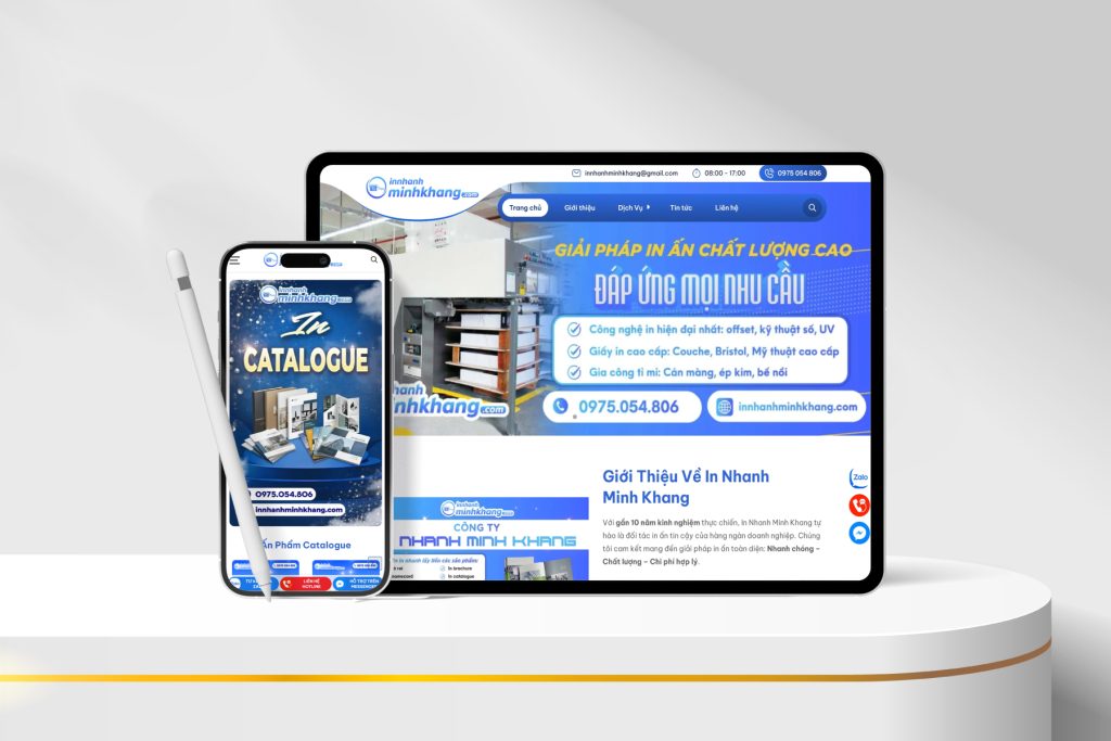 Giao diện Website In Ấn Minh Khang